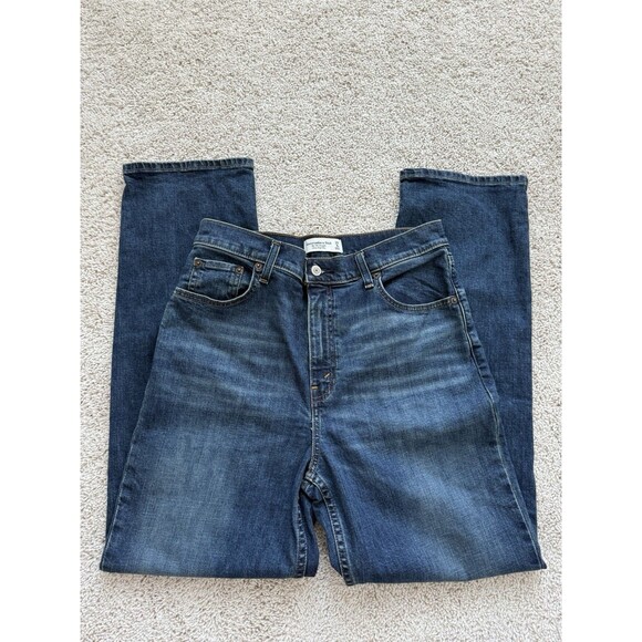 Abercrombie & Fitch Jeans Women’s 29/8R 90s Straight Ultra High Rise Medium Wash - Picture 1 of 8